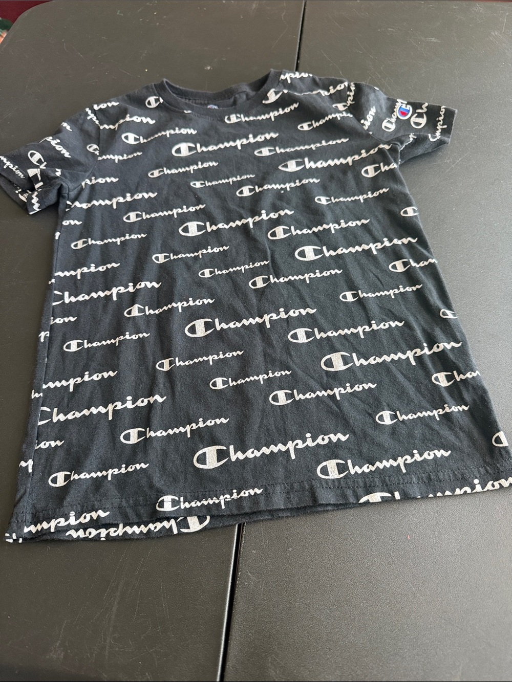 Champion Kids Black and White Logo Tee